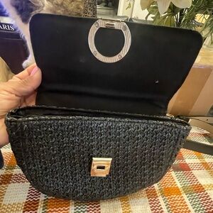 Elegant Black Woven Clutch